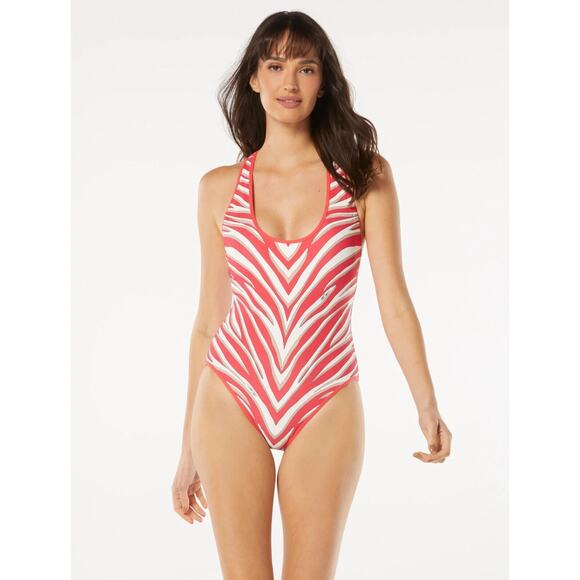 MICHAEL KORS Women Geranium Racerback 1Pc Swimsuit Geranium Size 6 NWT - Picture 1 of 4